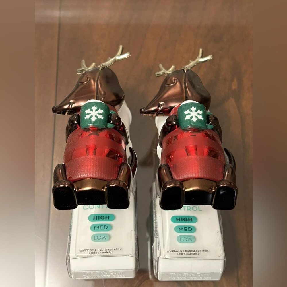 NEW Bath & Body Works Wallflower Plug In Dachshund Hot Cocoa w/Antlers Set of 2 - Picture 11 of 11